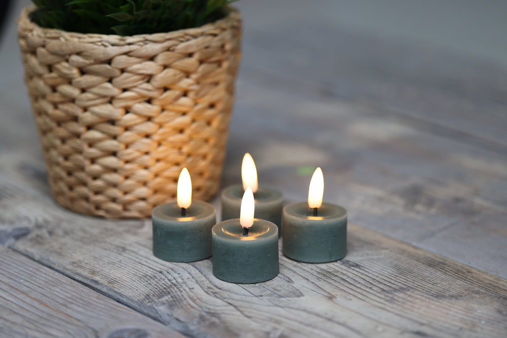 Fyrfadslys i voks - 4 pak - Flere farver