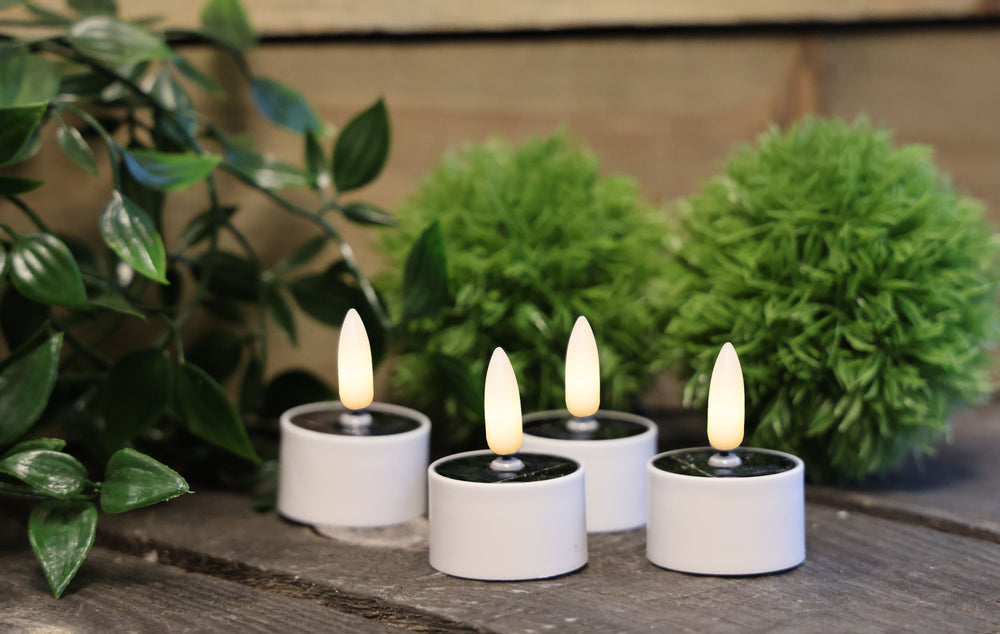 Solcelle Fyrfadslys – 4 stk. (Ø3,7 x H2,2 cm, IP44)