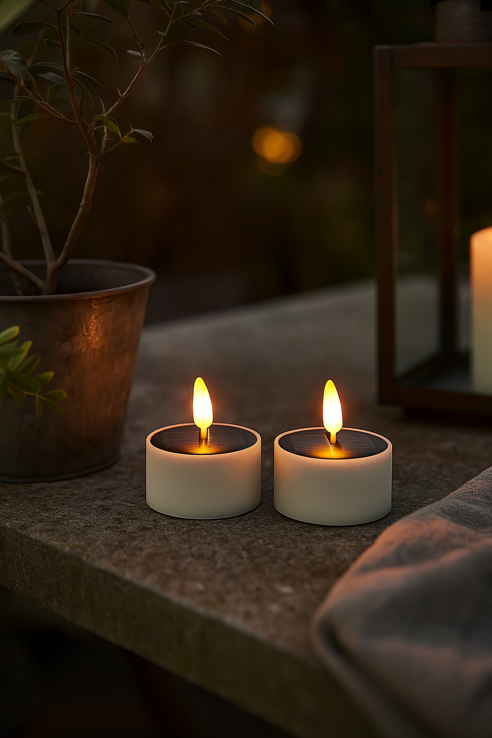 Solcelle Lampelys – 2 stk. (Ø5,8 x H3 cm, IP44)