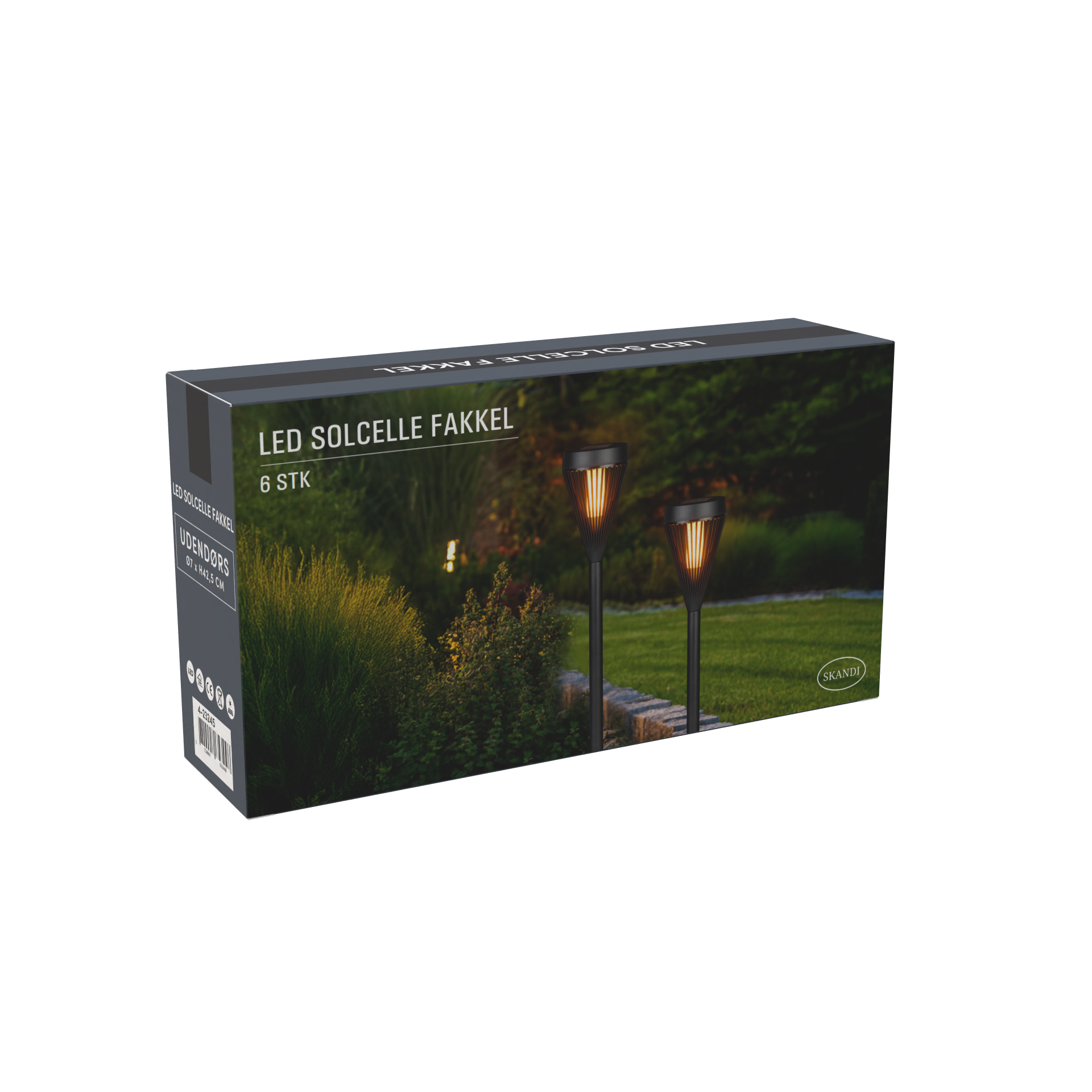 Solcelle Fakler – Flammeeffekt med Gitterdesign 6 stk Premium LED