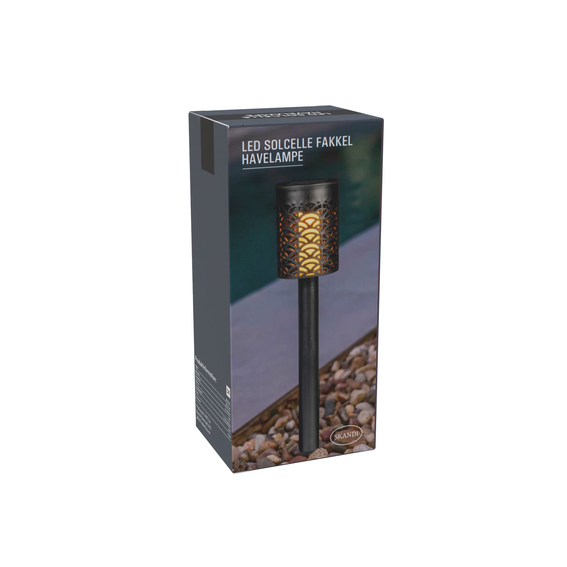 Solcelle havelampe med flammeeffekt 3stk – Cirkel design