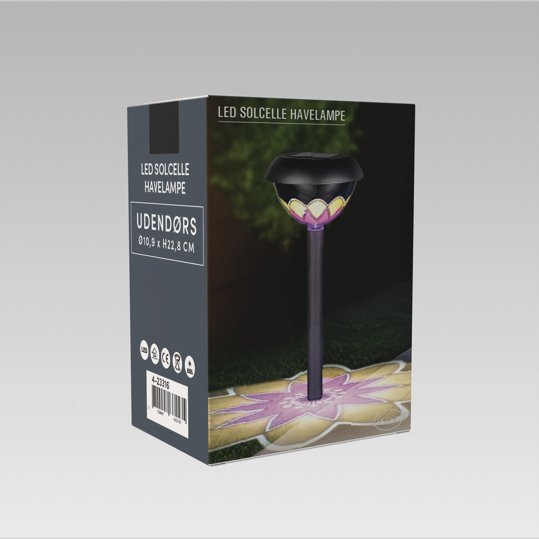 Solcelle Havelampe – Blomstermønster 34 cm Premium LED