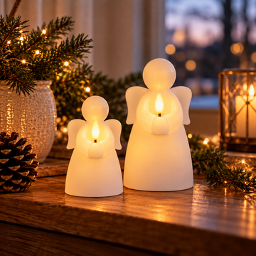 Englelys - 2 stk. LED engle med timer