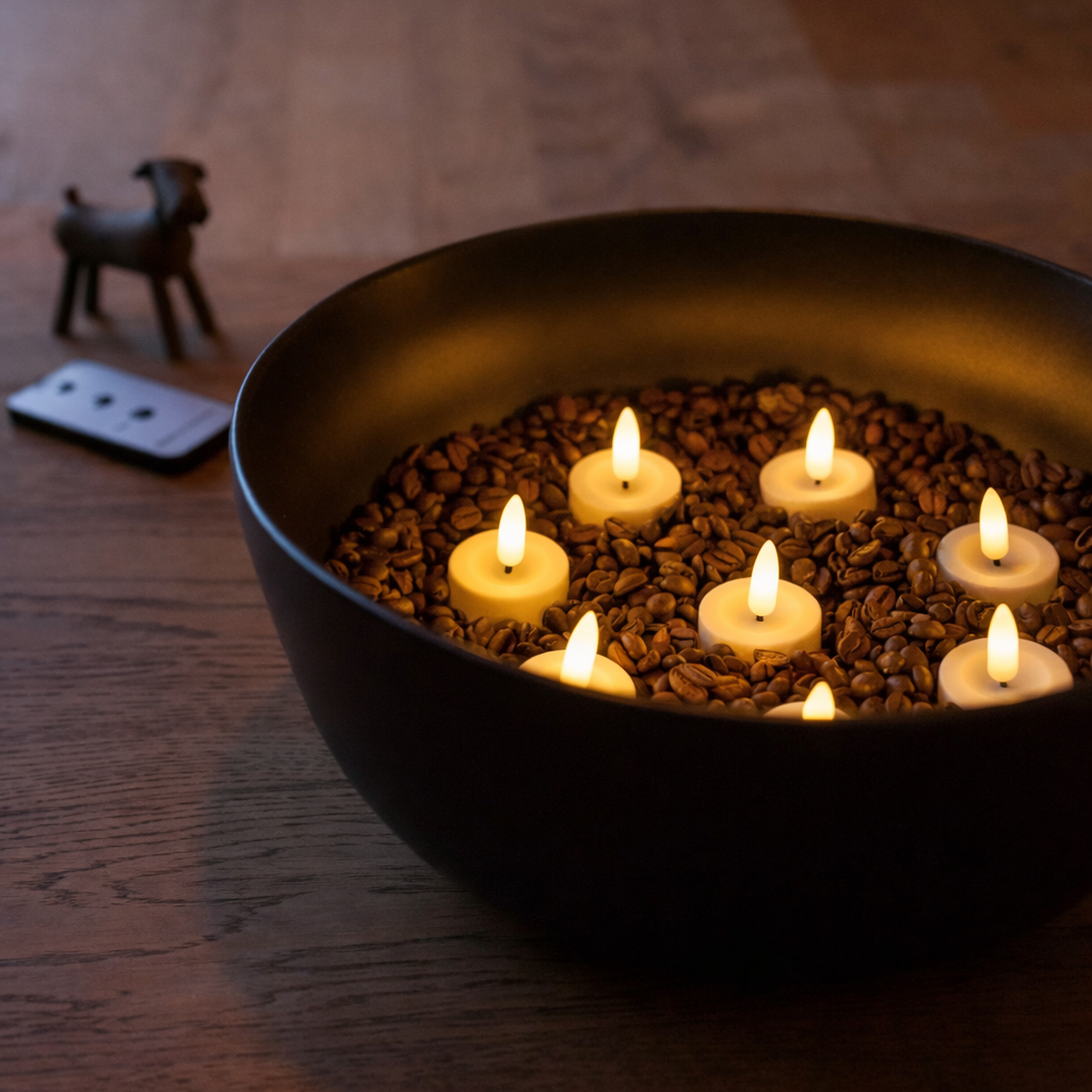 LED fyrfadslys 8 stk i hvid med realistisk flamme, fjernbetjening og timerfunktion – sikker og hyggelig belysning.