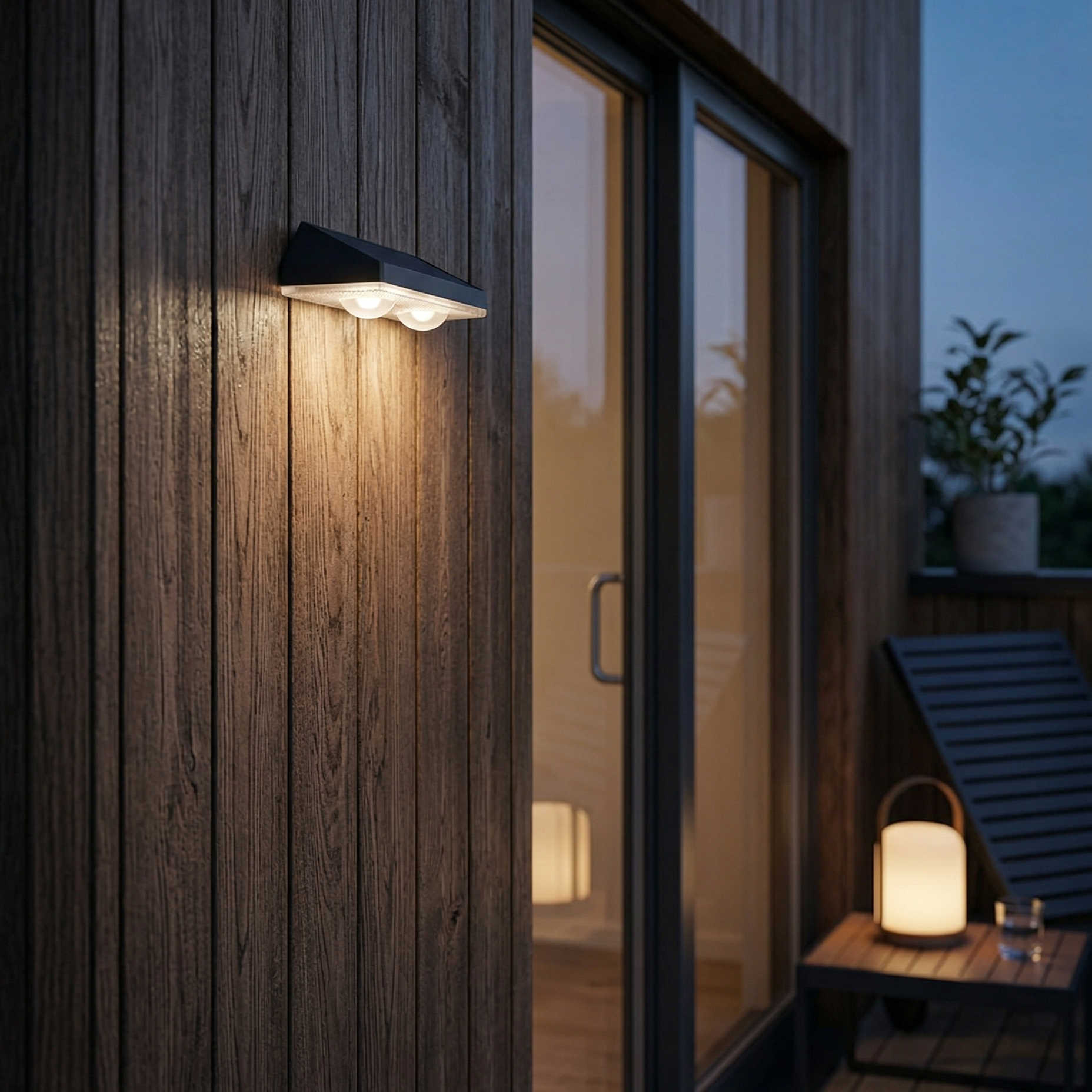 Solcelle Væglampe – Dobbelt Lys Design Premium LED