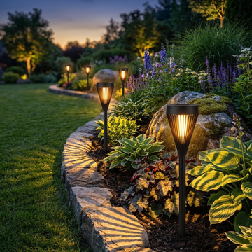 Solcelle Fakler – Flammeeffekt med Gitterdesign 6 stk