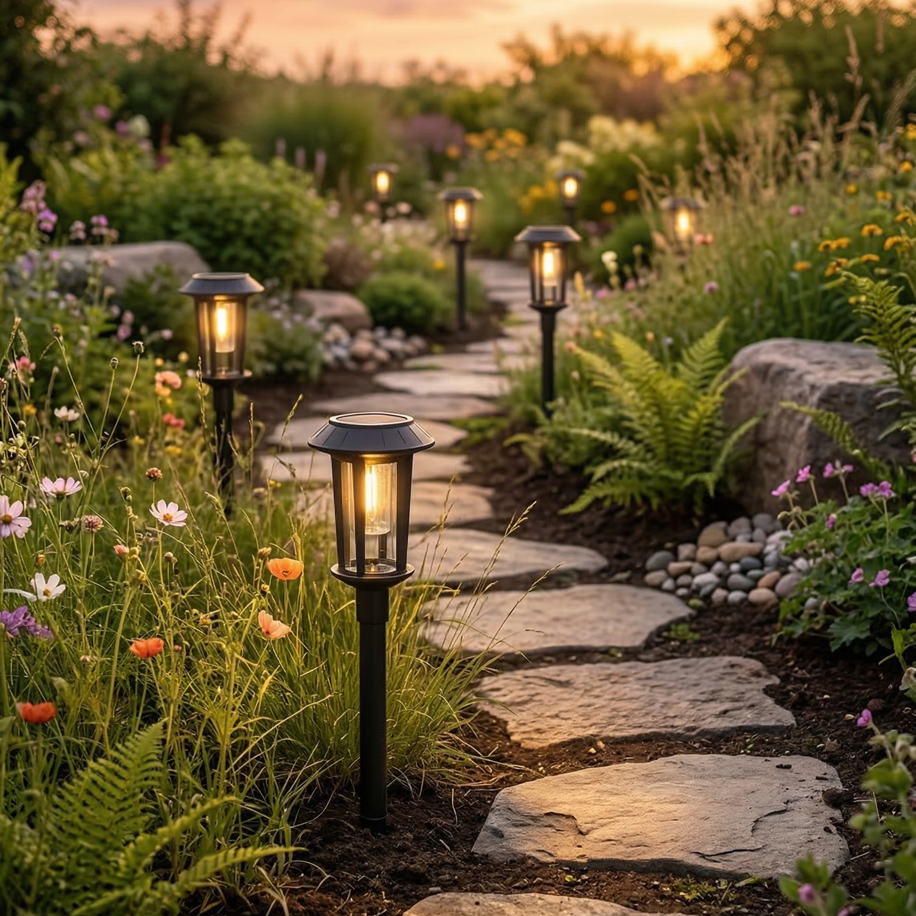 Solcelle Havelampe – Lanterne Design 40 cm