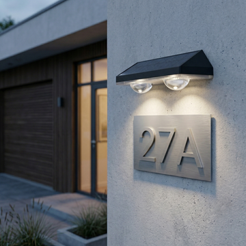 Solcelle Væglampe – Dobbelt Lys Design Premium LED