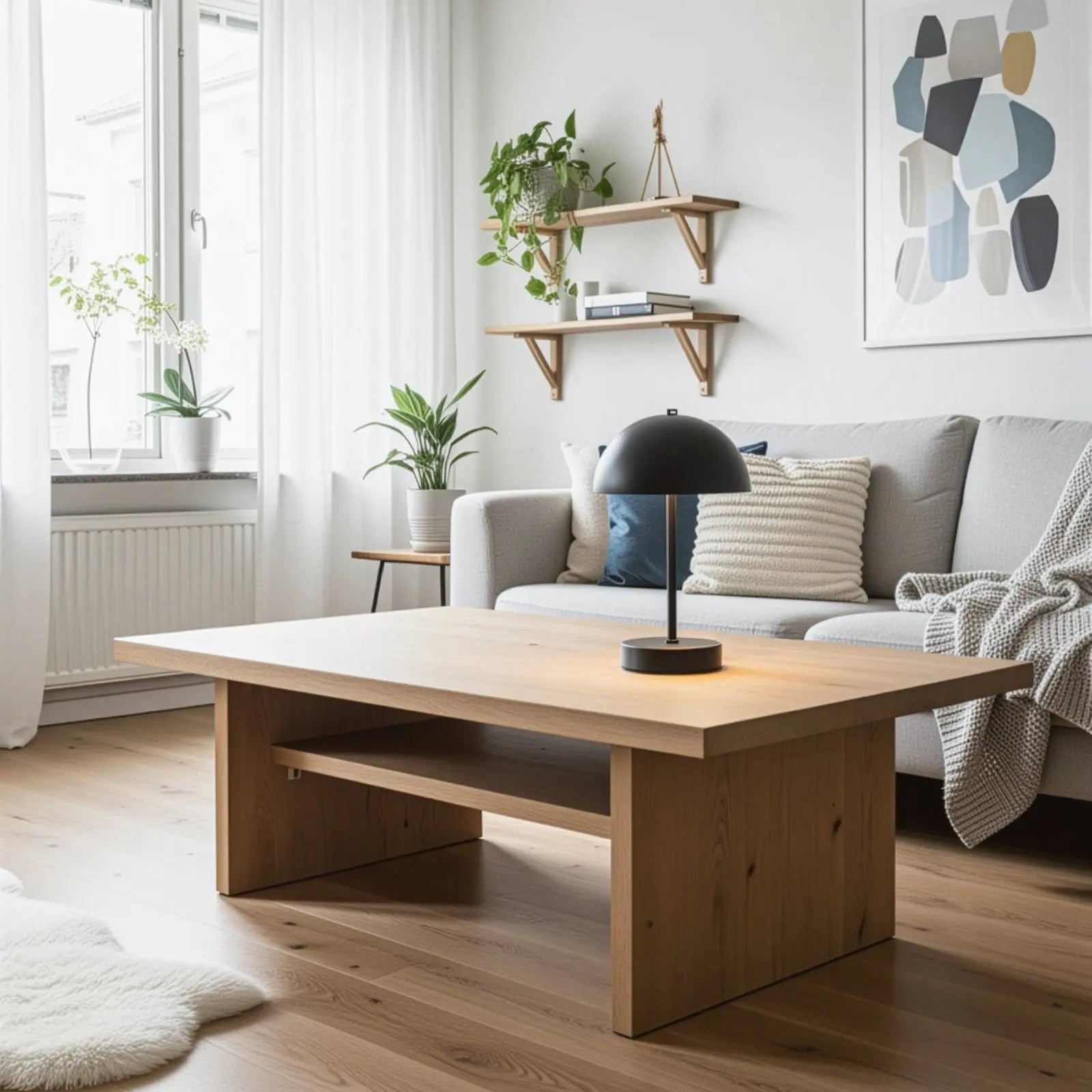 Moderne bordlampe i sort med justerbart lys og farvetemperatur – trådløs, genopladelig og perfekt til stue, soveværelse eller kontor.