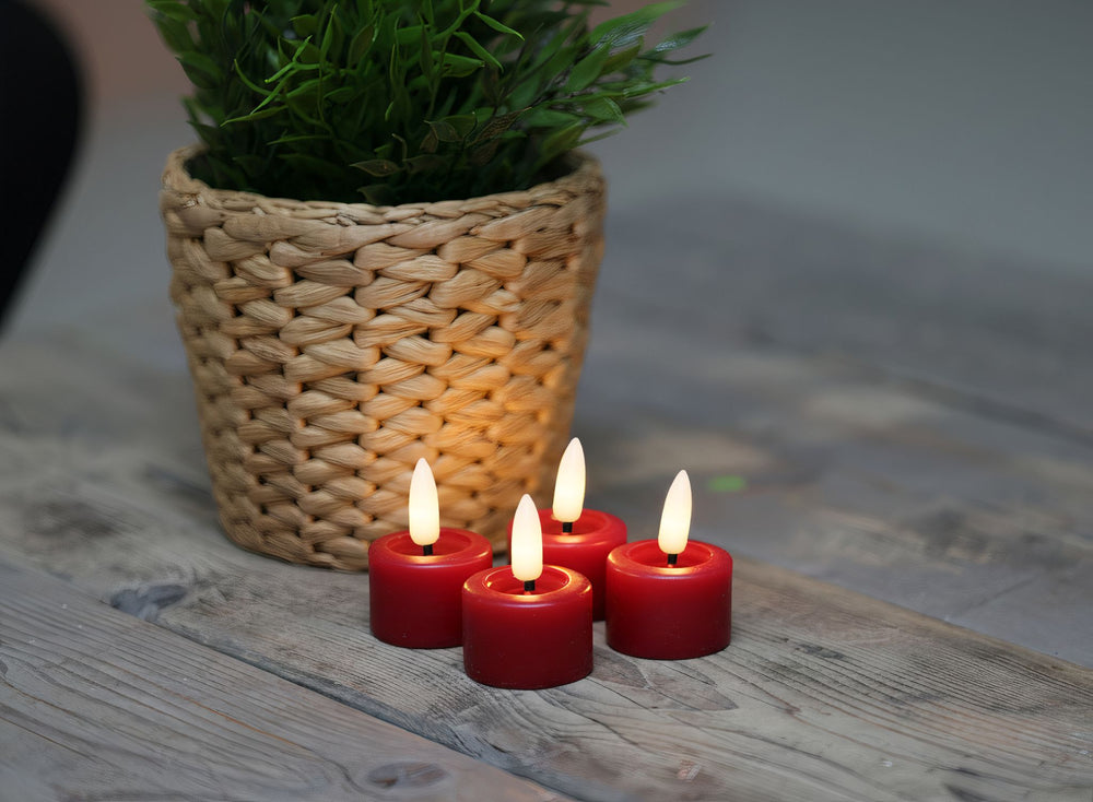 Fyrfadslys i voks - 4 pak - Flere farver