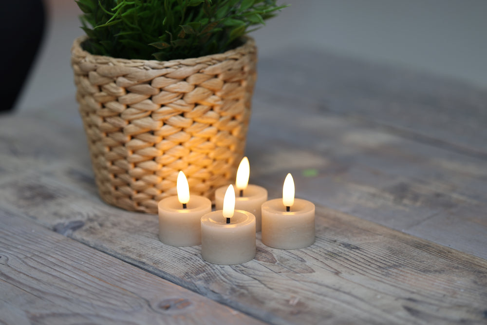 Fyrfadslys i voks - 4 pak - Flere farver